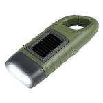 EKNBKE Hand Crank Solar Flashlight, Emergency LED Flashlight, Portable Survival Flashlight, No Battery Required - Green