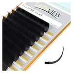 LASHVIEW Ellipse Eyelash Extensions 0.15mm D Curl 12mm Flat Eyelash Extension Eyelashes Lashes Extension Black False Lashes Flat Lash Extension Lashes Extensions Salon Use