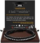Graduation Gifts for Him Morse Code Bracelets for Men Cool Retirement Gifts High School College Birthday Leather Jewelry for Boyfriend Son Brother Classmate