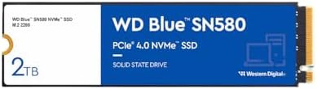 Western Digital 2TB WD Blue SN580 NVMe Internal Solid State Drive SSD - Gen4 x4 PCIe 16Gb/s, M.2 2280, Up to 4,150 MB/s - WDS200T3B0E