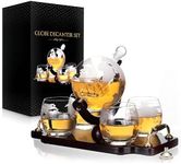 Whiskey Decanter Globe Decanter and Glass Set Whiskey Decanter Globe Set Antique Ship Decanter Masterpiece Great Gift for Men 28 oz 850 ml 4 Whiskey globe Glasses for Whisky Brandy Scotch Bourbon