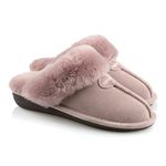 Nuknuuk Becca Women's Comfy Indoor/Outdoor, Sheepskin/Shearling Scuff Slippers with Memory Foam/Anti-Slip Outsole (Dusty Mauve, US Footwear Size System, Adult, Women, Numeric, Medium, 10)