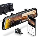 RexingUSA M2 MAX - 2-Channel Mirror Dash Cam w/ 12” IPS Touch Screen, 4K + 1080p, Wi-Fi, GPS, ADAS,Loop Recording, Backup Camera, Parking Mode, Collision Detection
