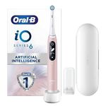 Oral-B iO6 Electric Toothbrushes For Adults, 1 Toothbrush Head & Travel Case, 5 Modes with Ultra-Sensitive, Sensitive Edition, UK 2 Pin Plug, Pink Sand (Packaging may Vary)