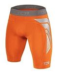 TCA Men's CarbonForce Pro Compression Base Layer Shorts Thermal Under Gear - Orange, XL