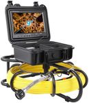 Sewer Inspection Camera with Self Leveling, 165 Ft Plumber's Snake Camera with 9 Inch Hd LCD, Dvr and Adjustable LEDs, Snake with Markings, 16 Gb Sd Card