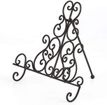 Brogan Metal Cookbook/Tablet/Recipe Book Holder Stand for Kitchen, Symmetry Scroll Work, Bronze