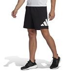 adidas Men's Essentials Logo Training Shorts (1/2), Black/White, M 7 inch