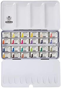 Schmincke - AKADEMIE Watercolor Paint Box, full assortment 24 x 1/1 pans, 75 425 097, metal box, highly lightfast colors, fine artists' watercolors