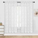 DWCN Sheer Curtains White Floral La