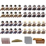 ZEVREVS 104 Pieces WW2 Building Set Action Figures - Army Combat Playset with Mini WorldW2 Figures for Children —The Best Gift for Kids to Build a War Scene