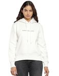 Calvin Klein Jeans Women Hoodie Archival Monologo , White (Ivory), XL