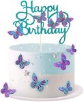 13-Pieces Blue purple Butterfly Cak