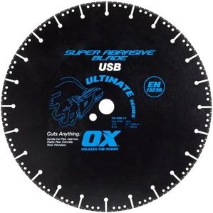 OX Tools 14" Metal Cutting Super Abrasive Diamond Blade | 1-20mm Bore