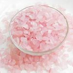 KUKUBAGS 1lb Rose Quartz Crystals, Vase Filler Stones, Pink Crushed Rose Quartz Chips, Decorative Marbles for Vases, Pebbles for Indoor Plants, Gravel for Fish Tank Aquarium