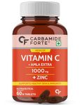 Carbamide Forte Natural Vitamin C Supplements Amla Extract With Zinc For Immunity & Skincare | Vitamin C Tablets | Vitamin C Supplements - 60 Tablets
