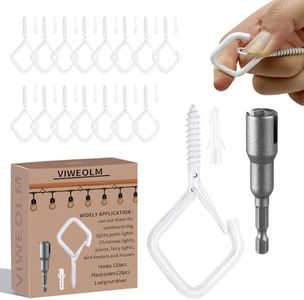 Viweolm 120 Pcs White Eye Hooks Screw Heavy Duty,Ceiling Hooks for Hanging Plants,String Lights,Cup,Wind Chime,Bird Feeders. Plant Hanger Indoor&Outdoor