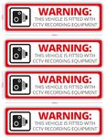 Pack of 4 CCTV Dash Cam Recording Camera Self Adhesive Vinyl Stickers