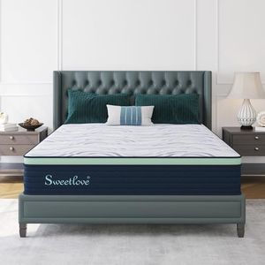 Sweetlove Queen Mattress,Gel Memory Foam Mattress for Cool Sleep & Motion Isolation, High Density Base Support Bed Mattress Foam Medium Firm