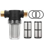 WEOSMIRA 1/2” Sediment Filter Attachment,Water Strainer Filter,Outdoor Gardening Inlet Water,Inline Filter for Sediment Stainless Steel Filter Screen,40 Mesh Screen, Plus 2 Extra 100 Mesh Screen kit