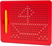 Partish MagPad Magnetic Drawing Board for Kids and Toddlers with Magnet Stylus Pen and Beads- Erasable Doodle Writing Pad and Drawing Board Toy Big (RED)