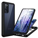 CENHUFO Samsung Galaxy S20 FE 5G Case, Shockproof Cover with Built-in Screen Protector Rugged Durable Full Body Heavy Duty Protection Bumper Clear Cell Phone Case for Samsung Galaxy S20 FE 5G/4G,Black