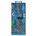 VENEKETY 40pcs Tap Die Set M3-M12 Screw Thread Metric Taps Wrench Dies DIY Kit with Box Alloy Steel Hand Tools Thread Screwdriver