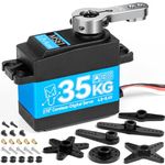 Miuzei 35kg High Torque RC Servo, Coreless Servo Motor Metal Gear Digital Stainless Steel Gear Waterproof Steering Servo for Arduino 1/8 1/10 RC Car Robotic DIY 270 Degree (1)