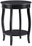 Powell Furniture Round Table with Shelf, Black