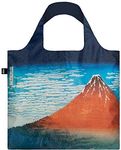 LOQI HO.RF Museum Hokusai's Reusable Shopping Bag, Polyester, Red Fuji, Mountains in Clear Weather