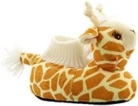 Yankee Toy Box Plush Giraffe Animal Toddler Boys Girls Sock Top Slippers (9-10 M US Toddler, Giraffe Yellow)