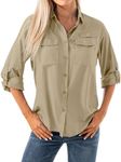 Women's Quick Dry Sun UV Protection Convertible Long Sleeve Shirts for Hiking Camping Fishing Sailing