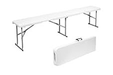 New Home Era 6 feet Plastic Folding Bench - Portable Bench Used for Indoor, Outdoor, Picnic, Party, Camping, Dining Seat, Garden Soccer Multipurpose Entertaining Activities, White (1 Pack)