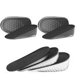 URAQT Gel Height Increase Insole, 2 Pairs Invisible Heel Lift Inserts, Elastic Shock Absorption Heel Cushion Pads Half Increased Heel Shoe Lifts, Elevator Shoe Insoles for Men and Women