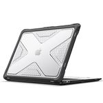 Fintie Case for MacBook Air 13 Inch A2337 (M1) / A2179 / A1932 (2018-2021 2022 Release) - Heavy Duty Hard Shell Case Cover with TPU Bumper for MacBook Air 13 Retina Display with Touch ID, Crystal Clear