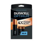 Duracell Optimum Aa Batteries 4 Count Pack Lasting Power Double a Battery Alkaline Aa Battery Ideal for Household and Office Devices Resealable Package for Storage