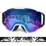 Extra Mile Ski Goggles, Snow Sports Goggles Snowboard Snowmobile Skate Motorcycle Riding, Dustproof Scratch Resistant, Double Anti Fog UV400 OTG Over Glasses Helmet Compatible Men Women Youth Unisex