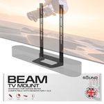 Soundbass Beam TV Mount, Compatible with Generation 1 & 2 Sonos Beam Mounting Bracket for TV, Black, Full Hardware Kit Included, Beam Soundbar