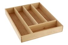 Premier Housewares 1103912 5 Compartment Cutlery Tray, 5 x 30 x 38 cm - Birchwood