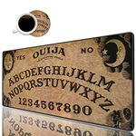 Desk Pad Mat Gaming Mouse Pads with Coasters Set, Stitched Edges Design Mouse Pad XXL Large Mouse Pad for Laptop Computers Retro Ouija Board Desk Writing Mat for Office & Home 31.5"x 11.8"