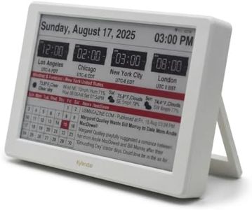 Intelevia 7-Inch Wi-Fi Smart Calendar, E-Paper Digital Desktop Display for Weather, News & World Clock, Minimalist Eye-Caring Electronic Ink Calendar for Students & Office - White