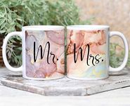 Wings Mart Mr. & Mrs. Printed Ceramic White Coffee Mug 330 ml (Set of 2) Best Gift for Couple Gift for Anniversary, Wedding, Valentine Day, Couple, Best Gift (WM-V10)