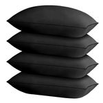 HIMOON Bed Pillows for Sleeping 4 Pack,Standard Size Cooling Pillows Set of 4,Top-end Microfiber Cover for Side Stomach Back Sleepers(Black)