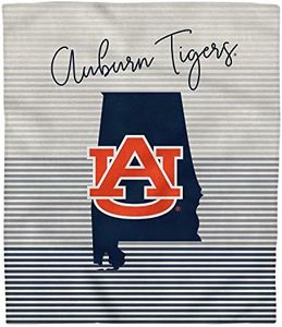 Pegasus Sports NCAA Ultra Fleece State Stripe Blanket- Auburn Tigers Team Color 60x70
