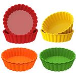 webake Tart Tins Mini Silicone Quiche Dishes 4 Inch 8 Pcs Pie Tin Quiche Mould for Cheesecakes, Tarts, Quiches, Pies, Muffin Cakes