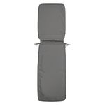 Classic Accessories Montlake Patio Chaise Lounge Cushion Slip Cover, Light Charcoal, 72x21x3