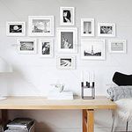 ArtzFolio Wall Photo Frame D213 | Wall Photo Frame Collage for Living Room | Picture Frames Home & Wall Decoration | White | Set of 11 Units With Mat | 6x8-8 Unit | 8x10-3 Unit