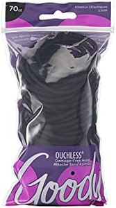 Goody Ouchless Elastic Hair Bands, No-metal, Black, 70 count