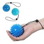 Fanwer hand exercise ball | hand squeeze ball | stroke hand | hand strengthening therapy equipment for arthritis and stroke，Adjustable Wrist Strap to Prevent Falling，blue，(2 Pack)