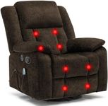 YSICK Recliner sofa, Rocker Recliner sofa for Adults,360°Swivel Recliner sofa with USB Ports, Manual Rocking sofa with Massage and Heating, Remote Control Reclining sofa for Living Room, Nursery